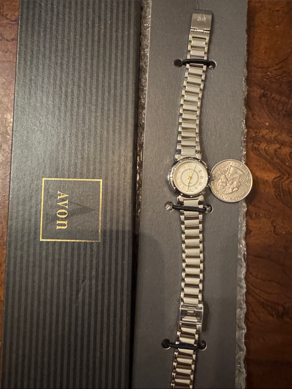 NWT Avon womens Silver-Tone Bracelet Watch - Silver